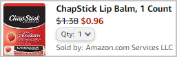 ChapStick Classic Lip Balm Order Summary