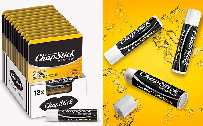 ChapStick Classic Original Lip Balm Tubes Pack of 12