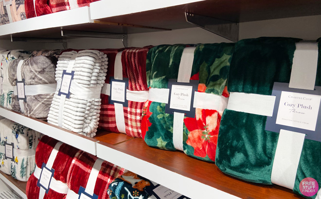 Charter Club Plush Throw on Macys Store Shelf