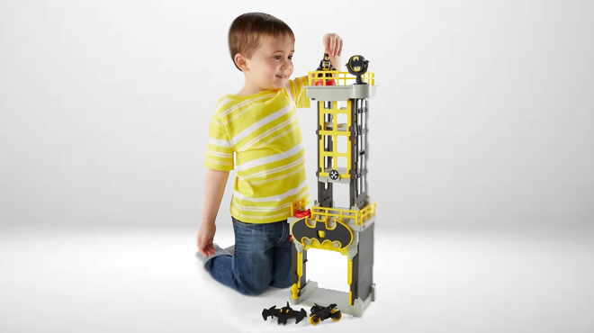 Child Playing Imaginext DC Batman Tower Playset 2