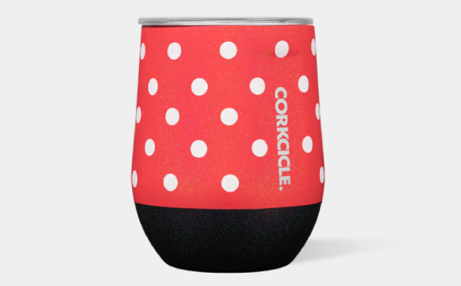 Corkcicle Disney Minnie Polka Dot Stemless Wine Tumbler