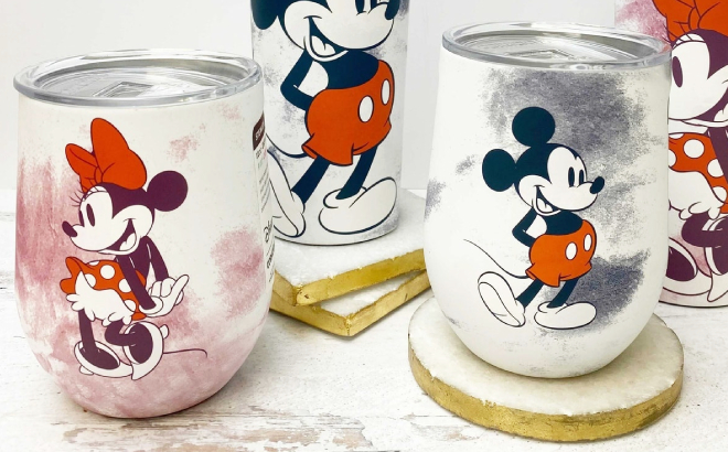 Corksicle Disney Mickey and Minnie Tie Dye Wine Tumblers