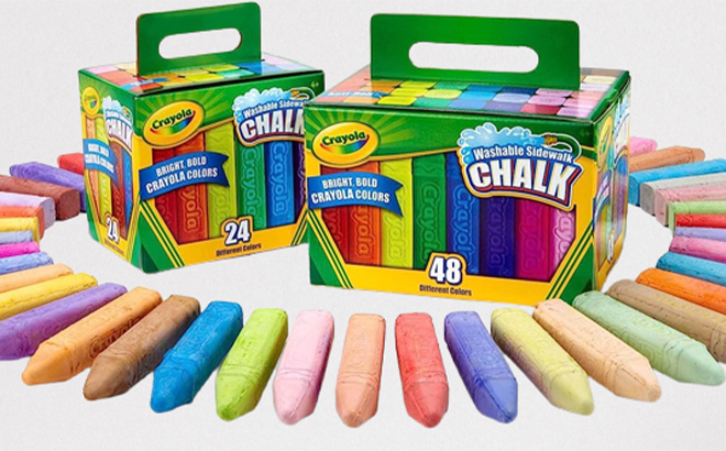 48 Count Crayola Washable Sidewalk Chalk: What's Inside the Box