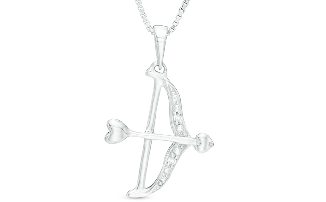 Diamond Accent Bow with Arrow Pendant