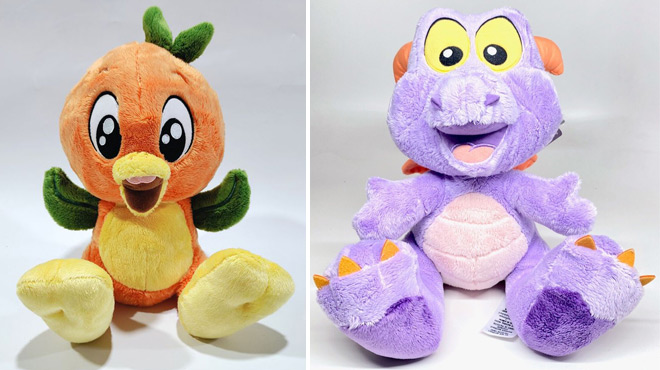 Disney Orange Bird Plush and Figment Big Feet Plush