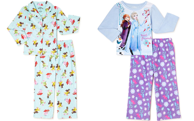 Disney Princess Girls Printed Pajama 2 Piece Set