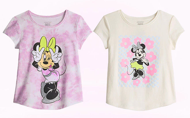 Disneys Minnie Mouse Toddler Girl Shirttail Tees