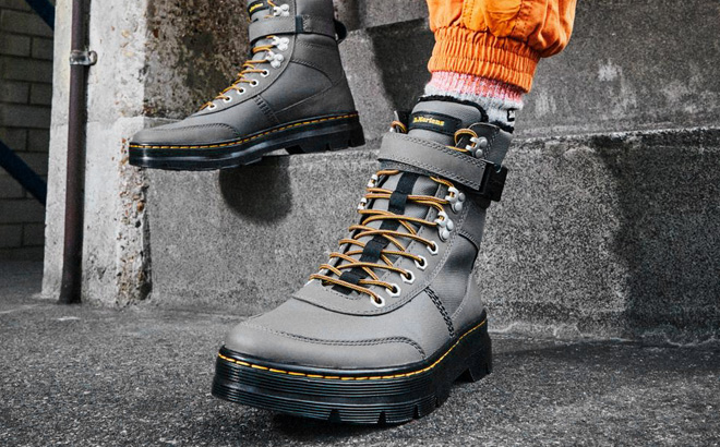 Dr Martens Combs Tech Boots in Gunmetal Color