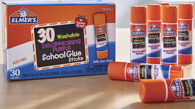 Elmers Disappearing Purple School Glue Sticks 30 Count