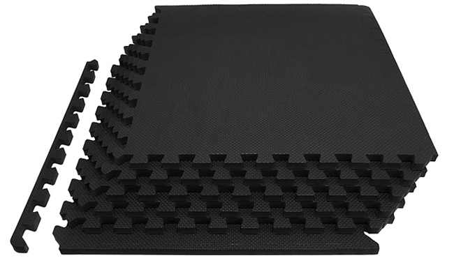 Exercise Foam Mats 6 Piece Set in Black Color