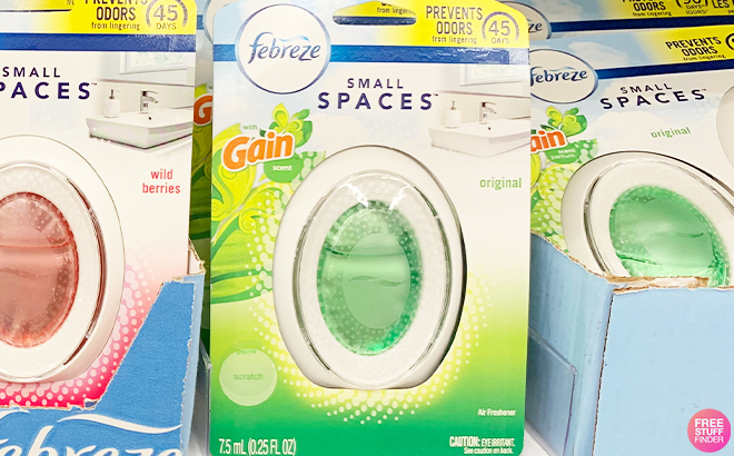 Febreze Small Spaces Air Freshener Original Scent on a Shelf