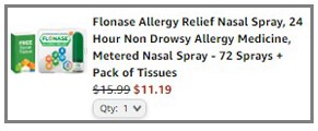 Flonase Nasal Spray Amazon Checkout Screenshot