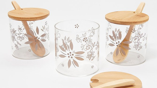 Floral Condiment Container 3 Piece Set