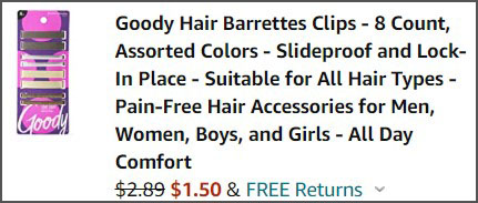 Goody Hair Barrettes Clips 8 Count Checkout