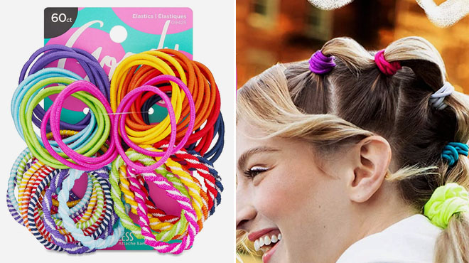 Goody Ouchless Elastic Hair Ties In Brights and Pastels