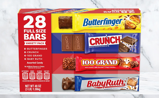 Grand Assorted Full Size Chocolate Candy Bars 28 Pack