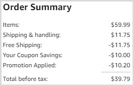 HUANUO Dual Monitor Stand Order Summary Screenshot