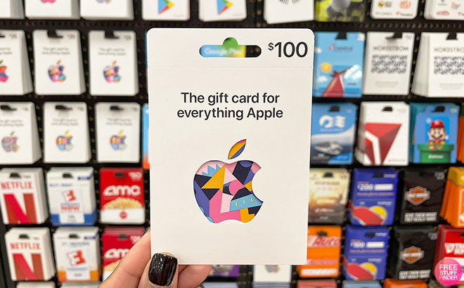 Hand Holding 100 Apple Gift Card at Target