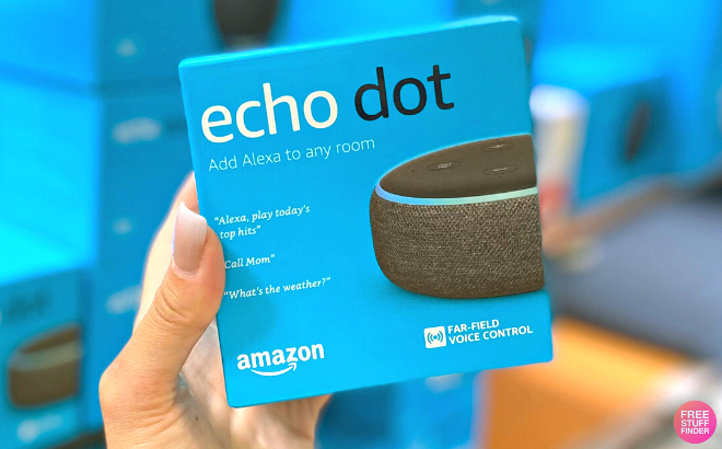 Hand holding Echo Dot 3rd Generation