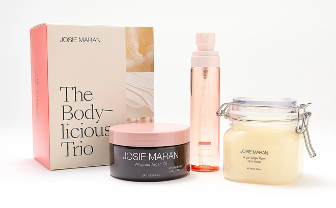 Josie Maran Argan Summer Scrub Hydrate Body Renewal 3 Piece Kit