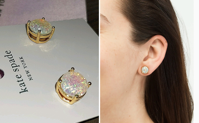 Kate Spade Glitter Gumdrop Stud Earrings