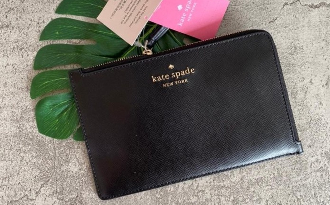 Kate Spade Leila Medium L Zip Wristlet Black