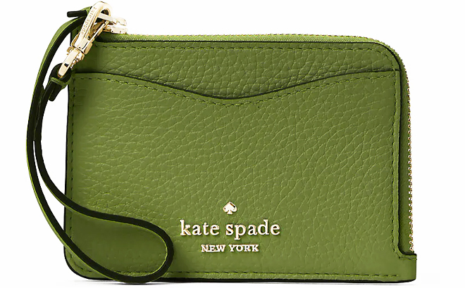 Kate Spade Leila Small Card Holder Wristlet In Kelp Forest Color