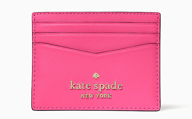 Kate Spade Staci Small Slim Card Holder In Deep Hibiscus Color