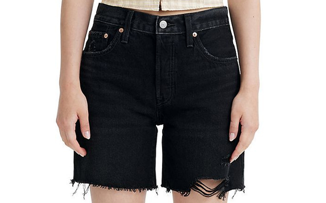 Levis Womens 501 Frayed Jean Shorts