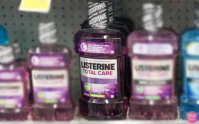 Listerine Total Care Mouthwash on a Shelf