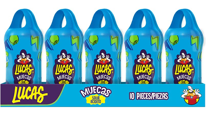 Lucas Muecas Sour Green Apple Candy Lollipops 10 Count