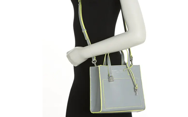 Marc Jacobs Mini Grid Leather Crossbody Rock Grey Tote