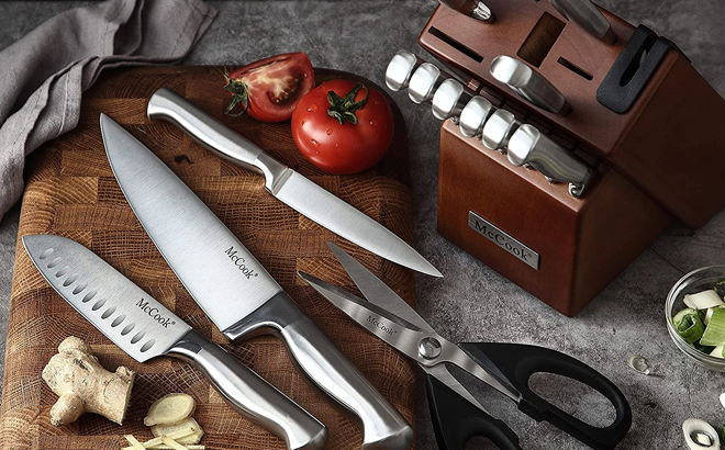 McCook 15 Piece Stainless Steel Knife Set