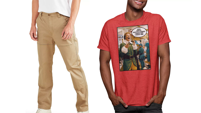 Mens Dockers Straight Fit Utility Pants and Mens Holiday Character Tee