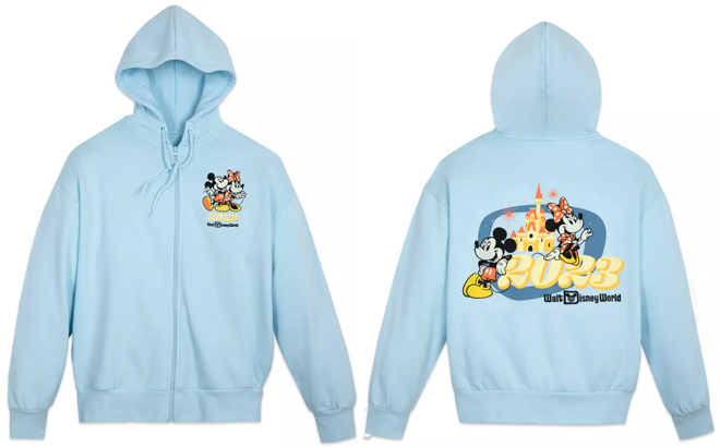 Mickey And Minnie Mouse Womens Zip Hoodie