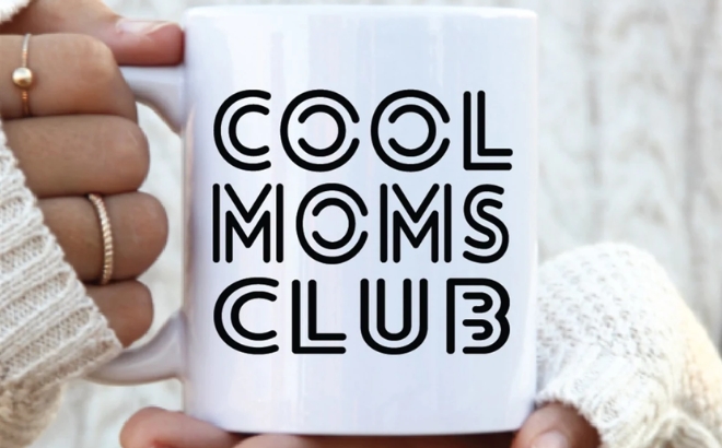 Mothers Day Cool Moms Club Coffee Mug Held in Hand