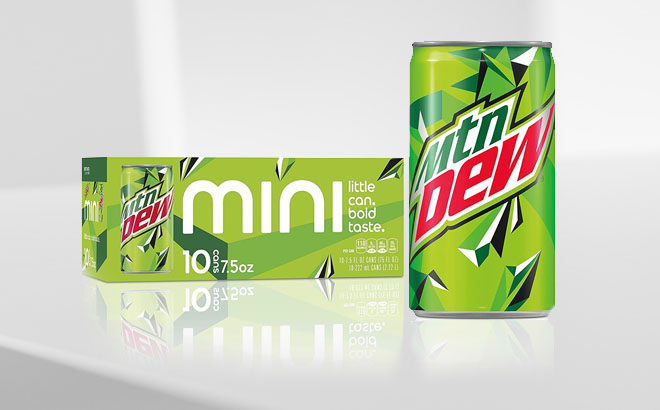 Mountain Dew Soda Mini Cans 10 Pack