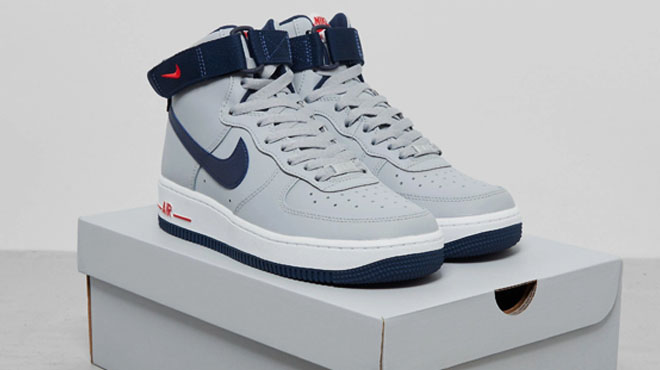 Nike Air Force 1 High Womens Shoes in Grey Navy Color