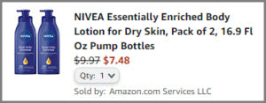 Nivea Essentially Enriched Body Lotion Discount at Amazon Checkout