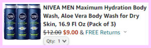 Nivea Men Body Wash Checkout Details