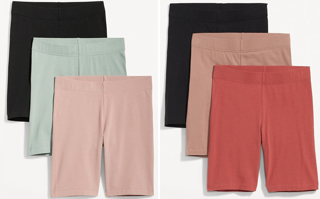 Old Navy Women's High-Waisted Biker Shorts 3-Pack