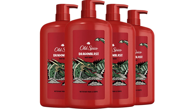 Old Spice Body Wash for Men Dragonblast 30 oz 4 Pack