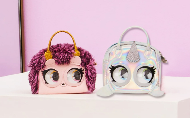 Purse Pets Micros Edgy Hedgy Hedgehog and Narwow Narwhal Stylish Small Purses