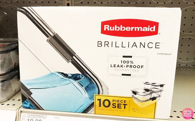 Rubbermaid Brilliance 10 Piece Set on Shelf