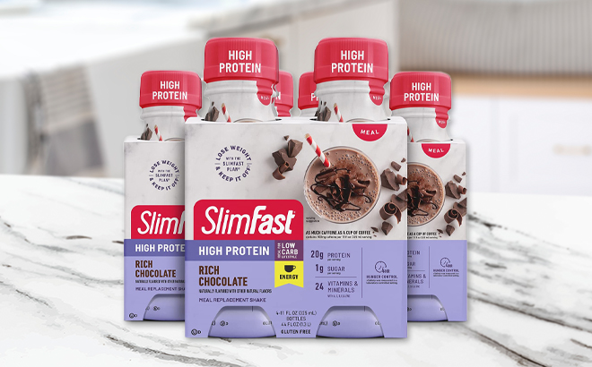 SlimFast Advanced Energy High Protein Meal Replacement Shake Rich Chocolate Flavor