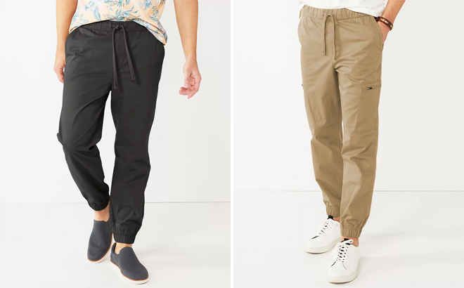 Sonoma Mens Core Jogger Pants and Zip Cargo Jogger Pants