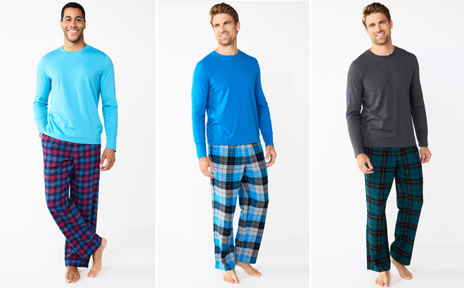 Sonoma Mens Top Flannel Pants Pajama Sets