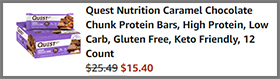 Summary for Quest Nutrition Caramel Chocolate Chunk Protein Bars 12 Count