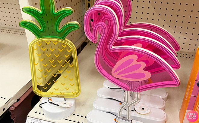 Sun Squad Faux Neon Sign Flamingo and Pineapple at Target