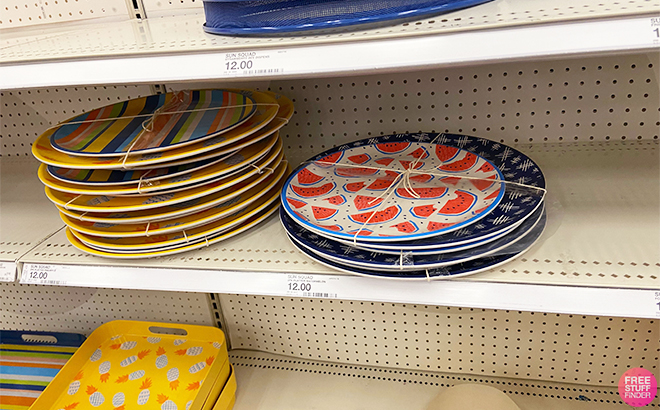 Sun Squad Serving Platters on Shelves at Target